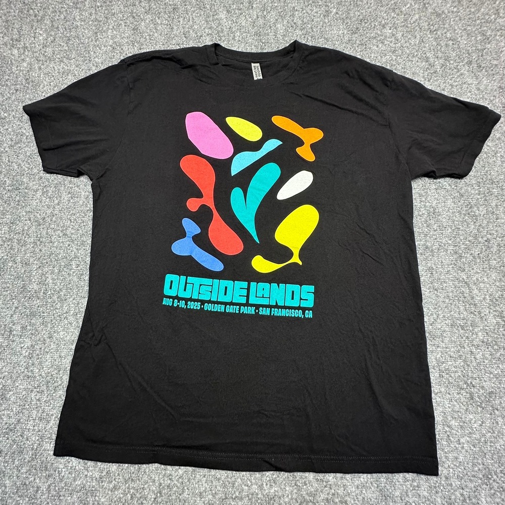 Next Level Outside Lands 2025 Festival T-Shirt 2XL Black Lineup Graphic‎ Tee